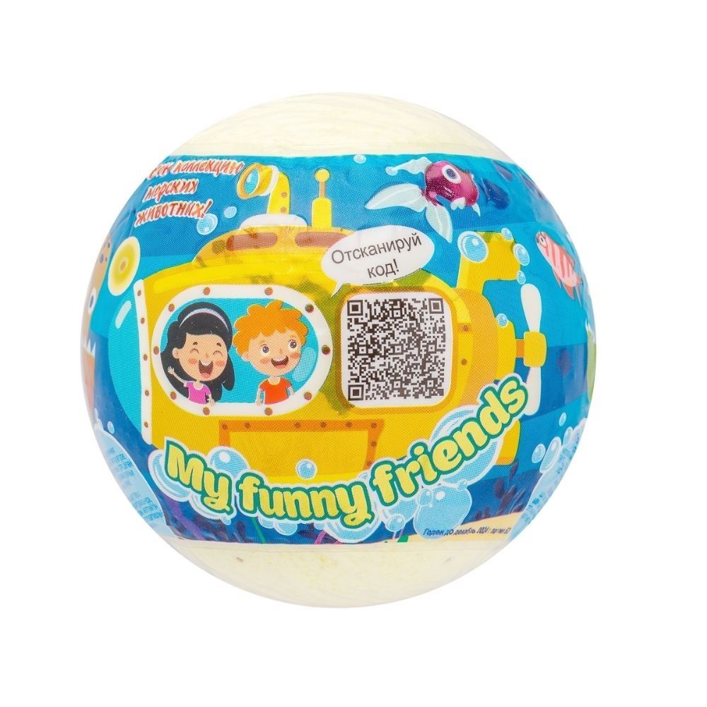 фото упаковки Бурлящий шар для ванн с растущей игрушкой My funny friends