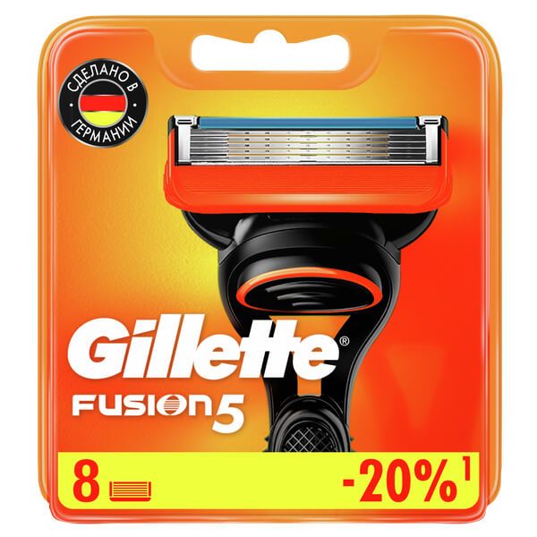 Gillette Fusion Сменные кассеты, кассета для бритвы, 8 шт.