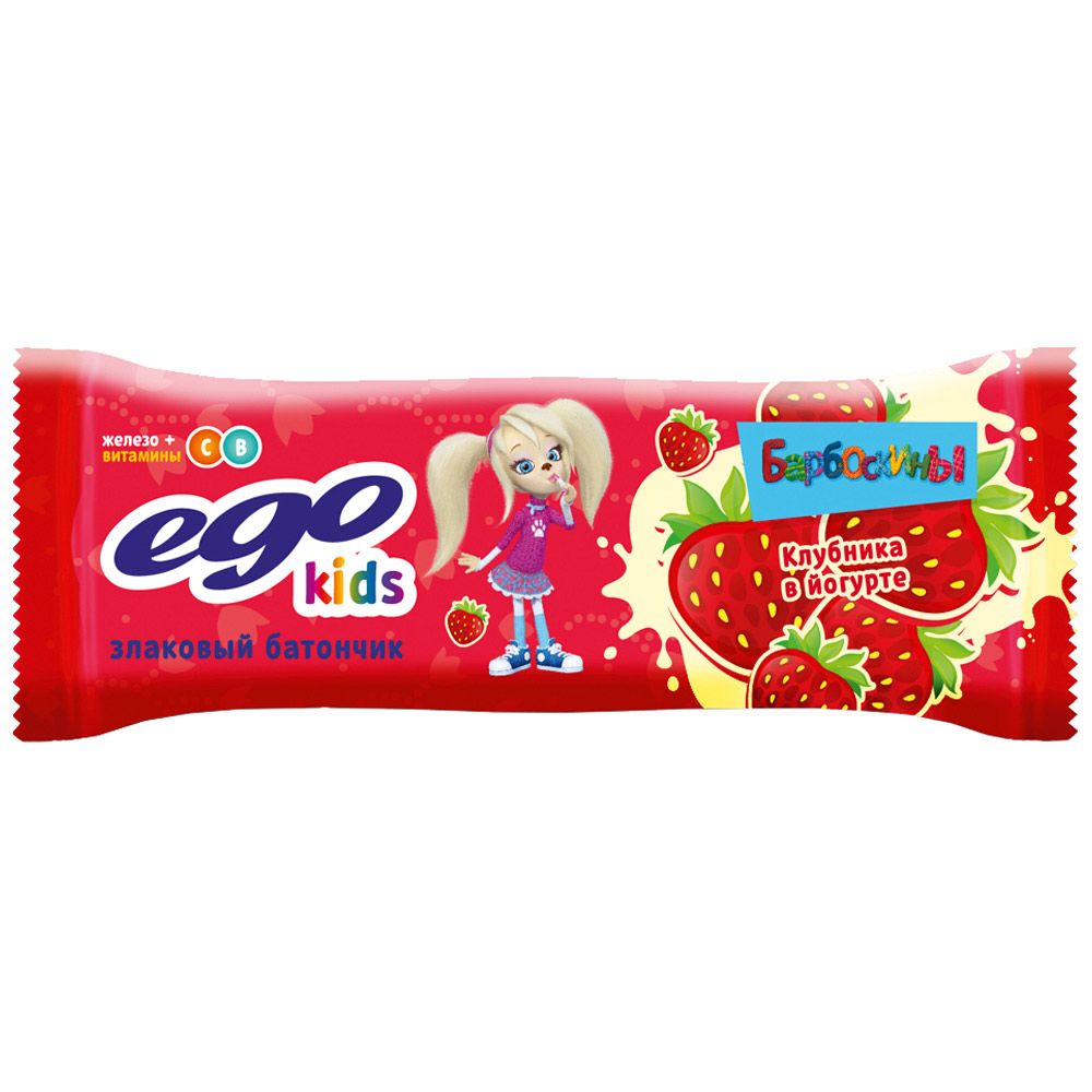 EGO Kids Батончик мюсли с клубникой в йогурте, 25 г, 1 шт.