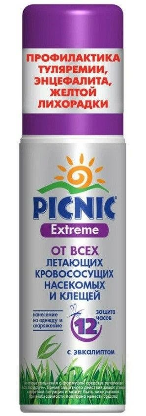 фото упаковки Picnic Extreme Спрей от всех видов летающих насекомых и клещей