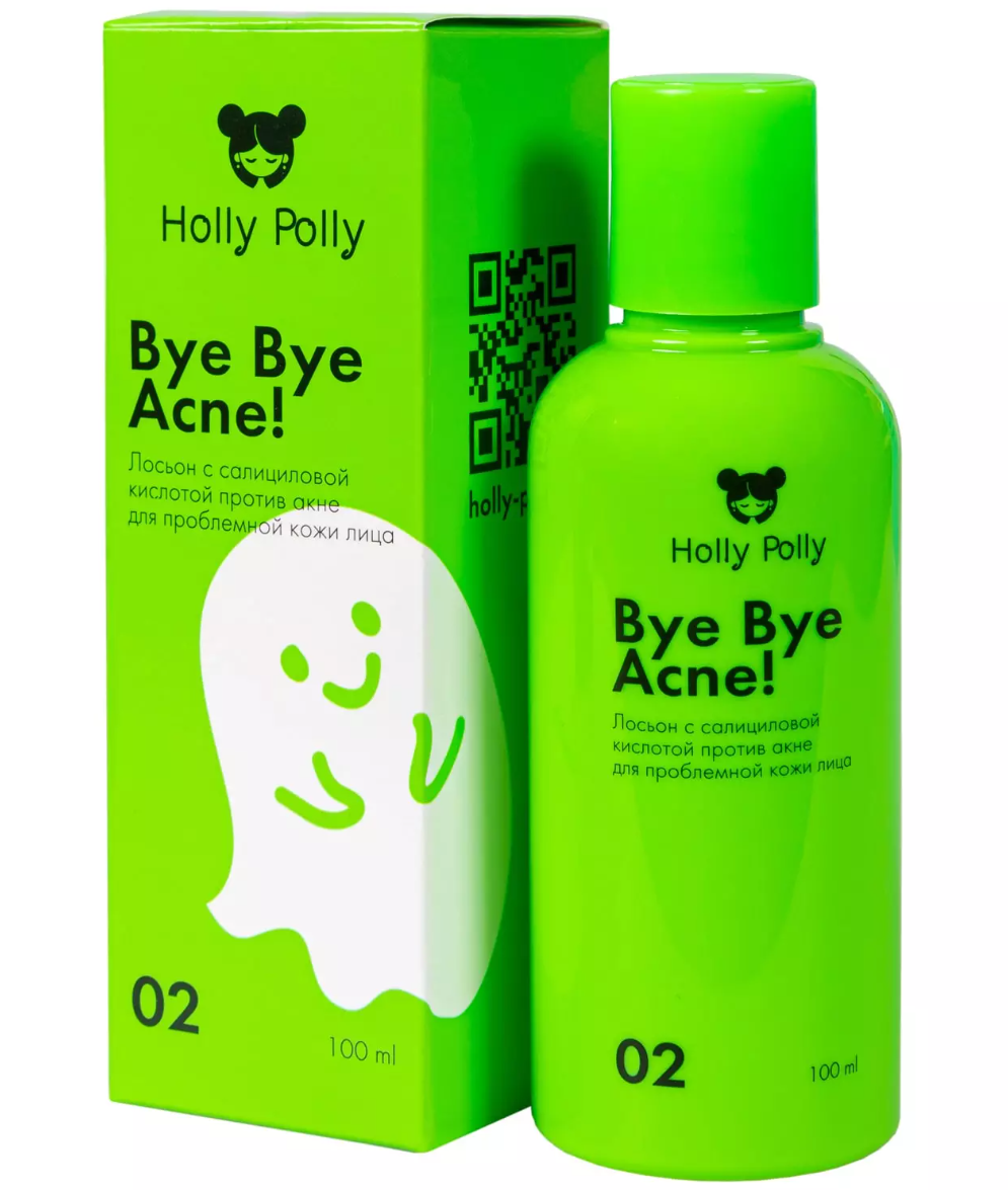 Holly Polly Лосьон с 2% салициловой кислотой Bye Bye Acne!, лосьон, против  акне и воспалений, 100 мл, 1 шт. купить по выгодной цене в Екатеринбурге,  заказать с доставкой в аптеку, инструкция по