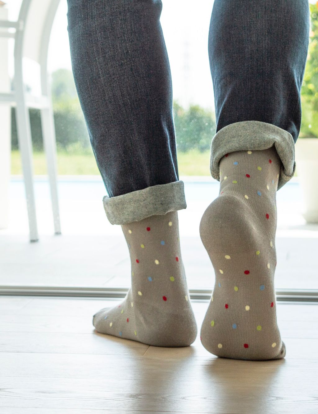 Relaxsan Fancy Cotton Socks Гольфы с хлопком 1 класс компрессии унисекс, р. 4, арт. 820 Fancy (18-22 mm Hg), пара, серый-горох, 1 шт.