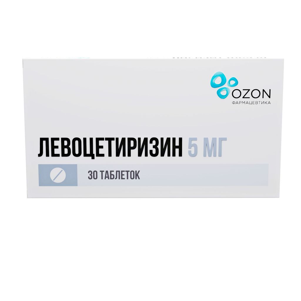 Левоцетиризин, 5 мг, таблетки, покрытые пленочной оболочкой, 30 шт. купить по цене от 326 руб в Екатеринбурге, заказать с доставкой в аптеку, инструкция по применению, отзывы, аналоги, Озон