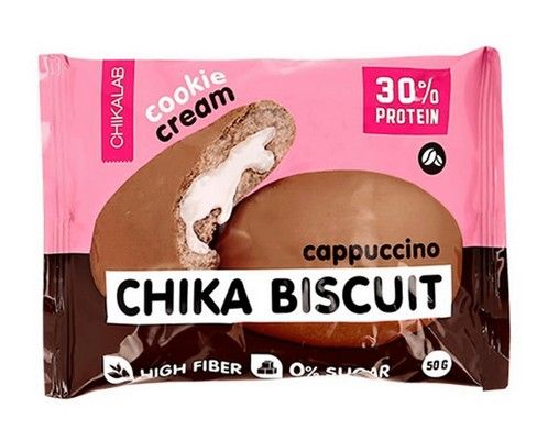 фото упаковки Chikalab Chika Biscuit Печенье протеиновое бисквитное Капучино