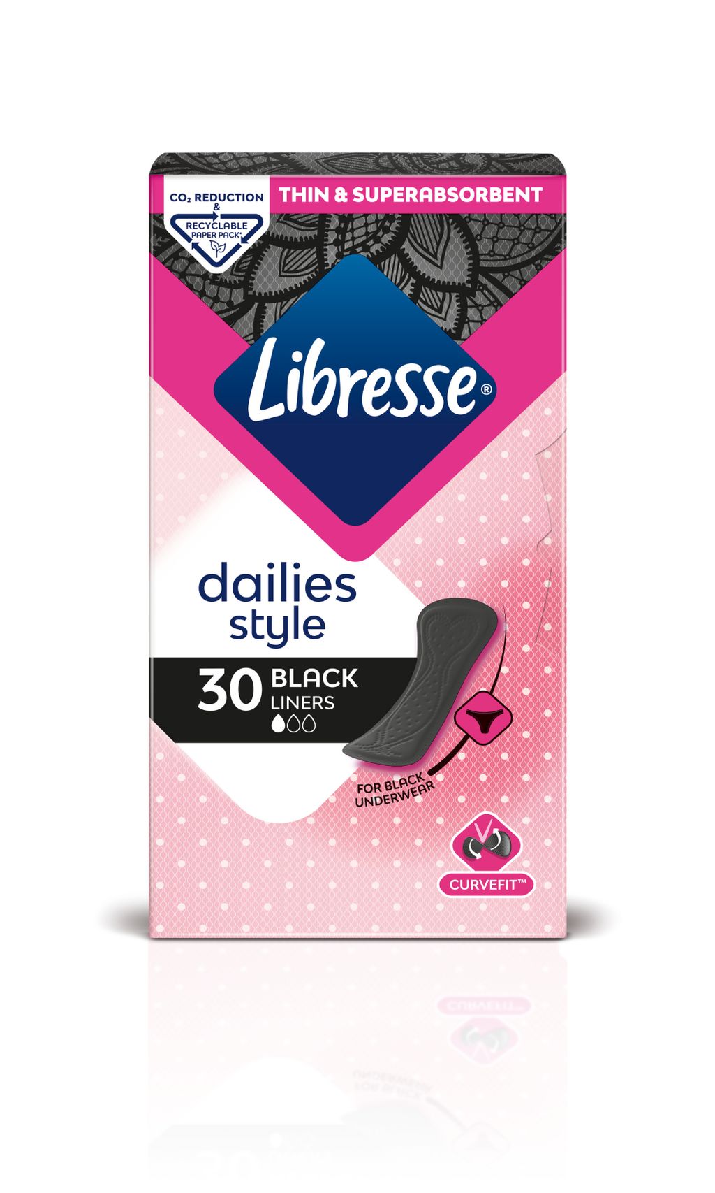 Libresse Black Liners ежедневные прокладки, прокладки ежедневные, 30 шт.