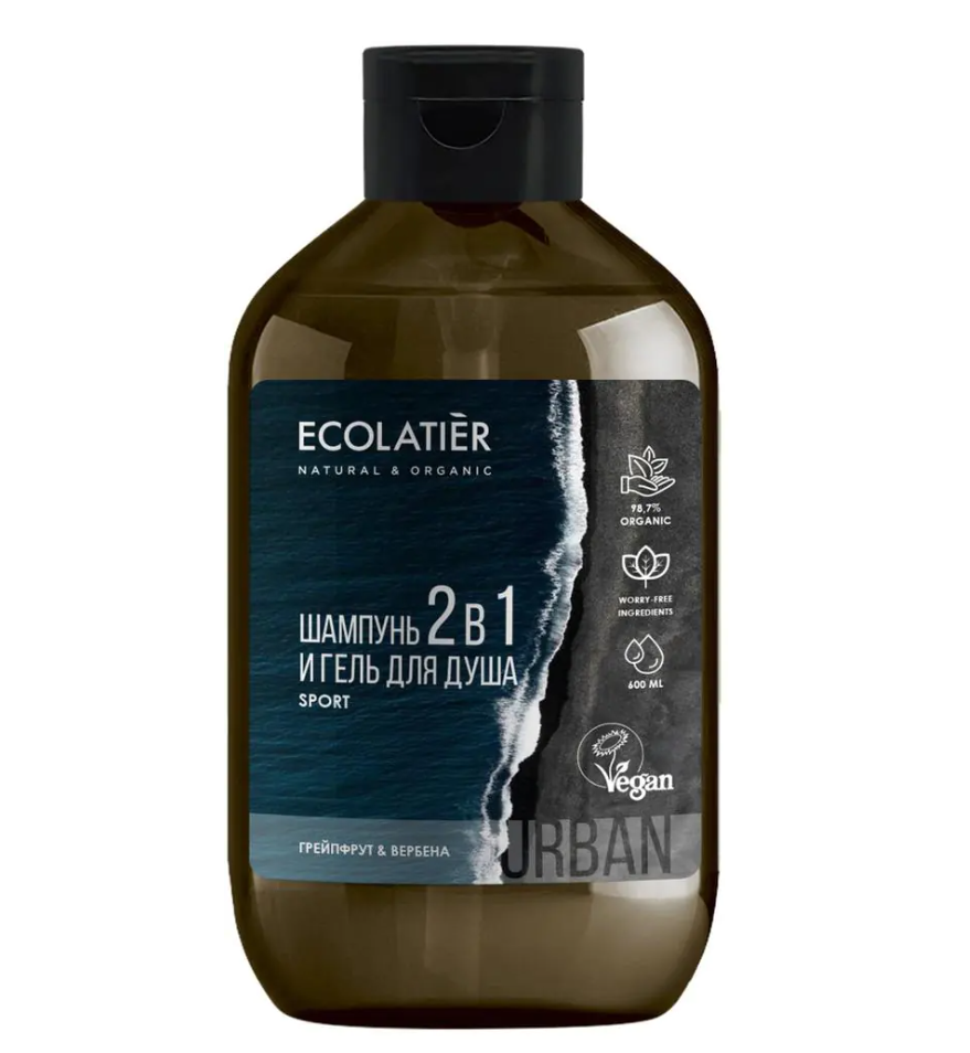 фото упаковки Ecolatier Мужской гель для душа и шампунь 2 в 1