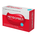 Метфорвел, 500 мг, таблетки, покрытые пленочной оболочкой, 60 шт.