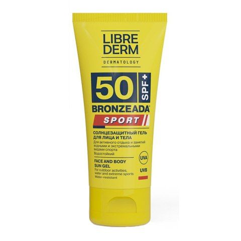 Librederm Bronzeada Sport Гель солнцезащитный SPF50, гель, гель для лица и тела влагостойкий, 50 мл цена