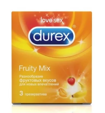 Презервативы Durex Select Fruity Mix, презерватив, цветные, ароматизированные, 3 шт.