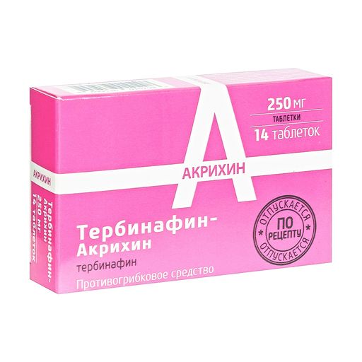 Тербинафин-Акрихин, 250 мг, таблетки, 14 шт.