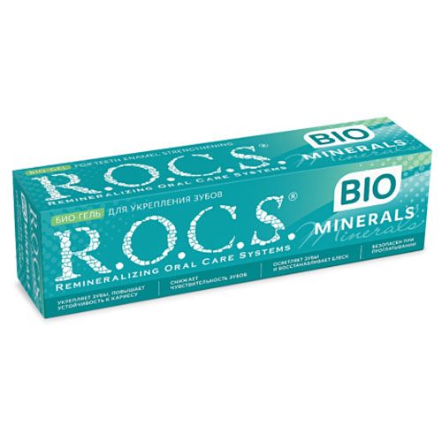 ROCS Minerals Bio Гель для укрепления зубов, без фтора, гель для полости рта, 45 г, 1 шт. цена