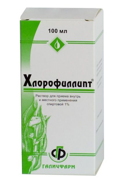Хлорофиллипт, 1%, раствор для приема внутрь, местного и наружного применения, 100 мл, 1 шт.