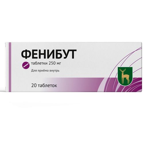 Фенибут, 250 мг, таблетки, 20 шт. цена