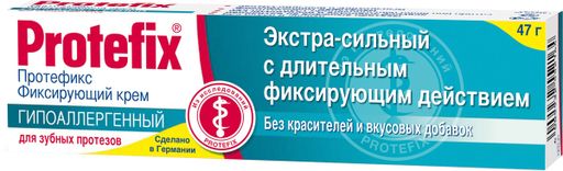 Протефикс крем фиксирующий, крем для фиксации зубных протезов, гипоаллергенный (ая), 47 г, 1 шт. цена
