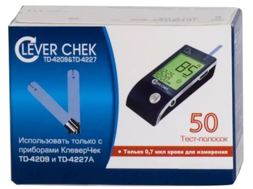Тест-полоски Clever Chek TD-4227A, 50 шт. цена