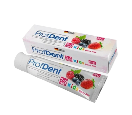 ProfDent Pro Kids зубная паста детская, для детей от 2 до 6 лет, паста, ягодный микс, 75 мл, 1 шт.