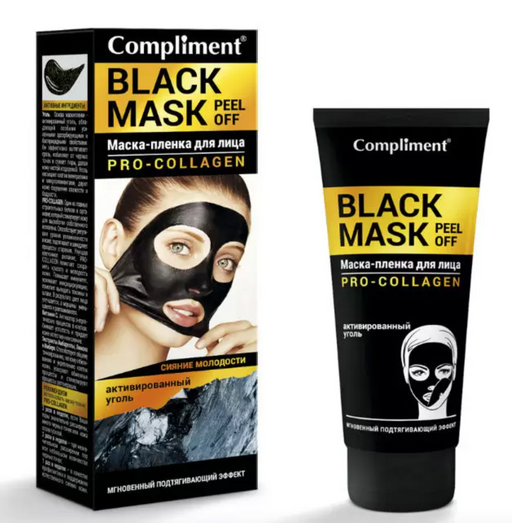 Compliment Black Mask Маска-пленка для лица Pro-Collagen, маска для лица, 80 мл, 1 шт.