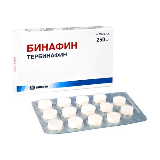 Бинафин, 250 мг, таблетки, 14 шт. цена