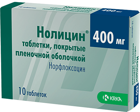 Нолицин, 400 мг, таблетки, покрытые пленочной оболочкой, 10 шт. цена