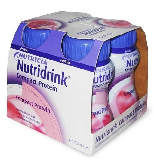 Nutridrink compact protein, жидкость для приема внутрь, со вкусом клубники, 125 мл, 4 шт. цена
