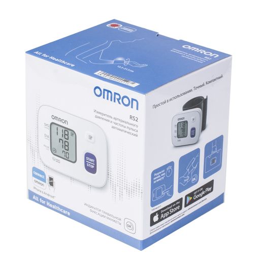 Тонометр автоматический OMRON RS2 на запястье, 1 шт. цена