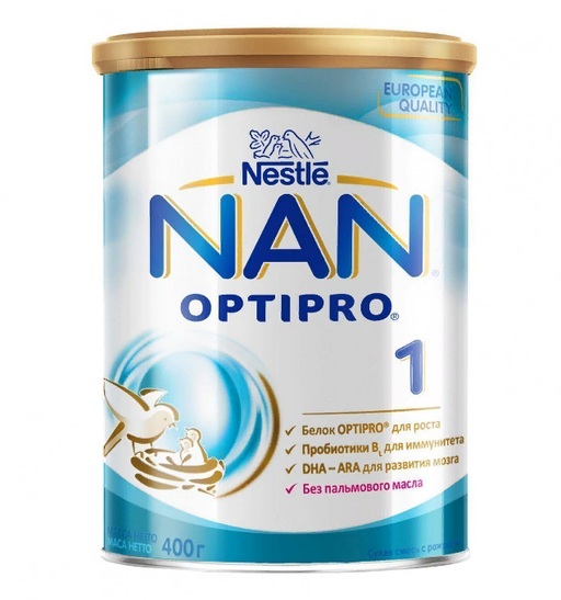 NAN 1 Optipro, для детей с рождения, смесь молочная сухая, с пробиотиками, 400 г, 1 шт. цена