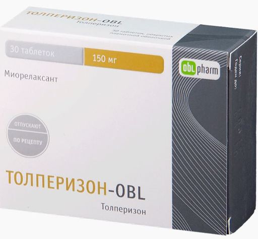 Толперизон-OBL, 150 мг, таблетки, покрытые пленочной оболочкой, 30 шт. цена