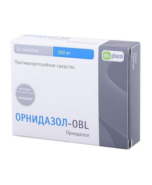 Орнидазол-OBL, 500 мг, таблетки, покрытые пленочной оболочкой, 10 шт. цена