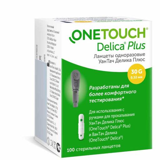 OneTouch Delica Plus ланцеты, 100 шт. цена