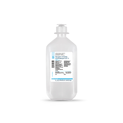 Натрия хлорид, 0.9%, раствор для инфузий, 500 мл, 1 шт.