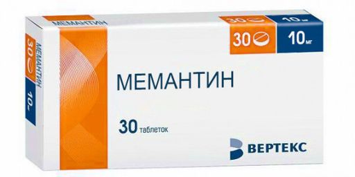 Мемантин, 10 мг, таблетки, покрытые пленочной оболочкой, 30 шт.
