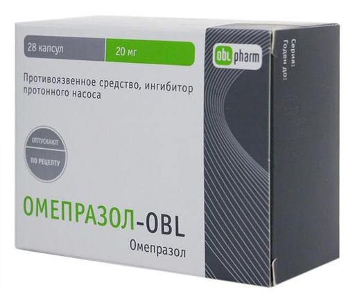 Омепразол-OBL, 20 мг, капсулы, 28 шт.