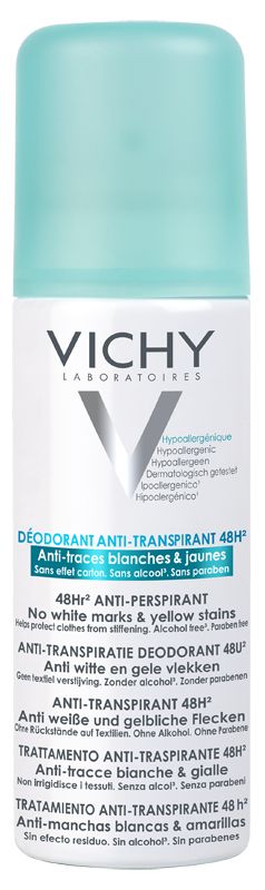Vichy Deodorants дезодорант-аэрозоль против белых и желтых пятен 48 ч, спрей, 125 мл, 1 шт. цена