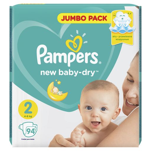 Pampers New baby-dry Подгузники детские, р. 2, 4-8 кг, 94 шт. цена