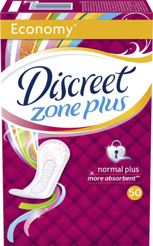 Discreet Normal Plus прокладки ежедневные, прокладки гигиенические, 50 шт.