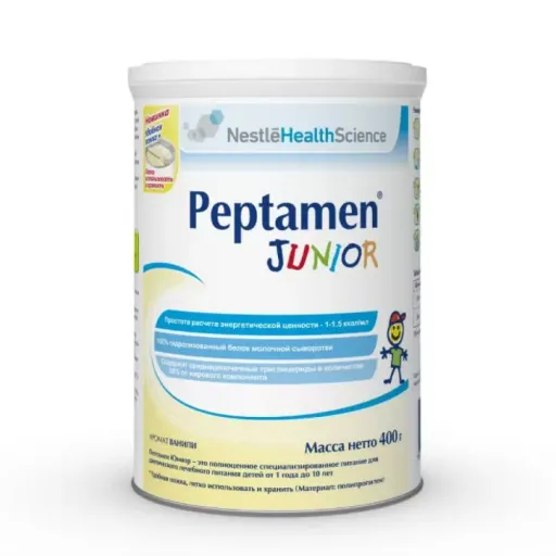 Peptamen Junior лечебная смесь для детей, для детей с 1 года до 10 лет, напиток молочный сухой, с пептидами, 400 г, 1 шт. цена
