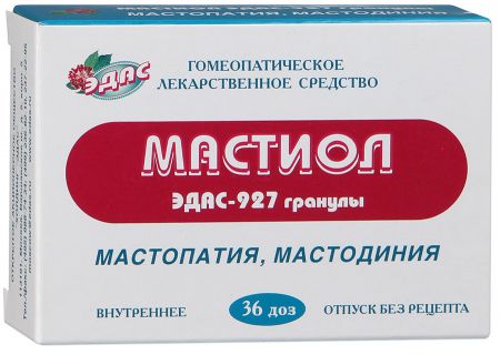 Эдас-927 Мастиол, 0.17 г/доза, гранулы гомеопатические, 6 г, 36 шт.