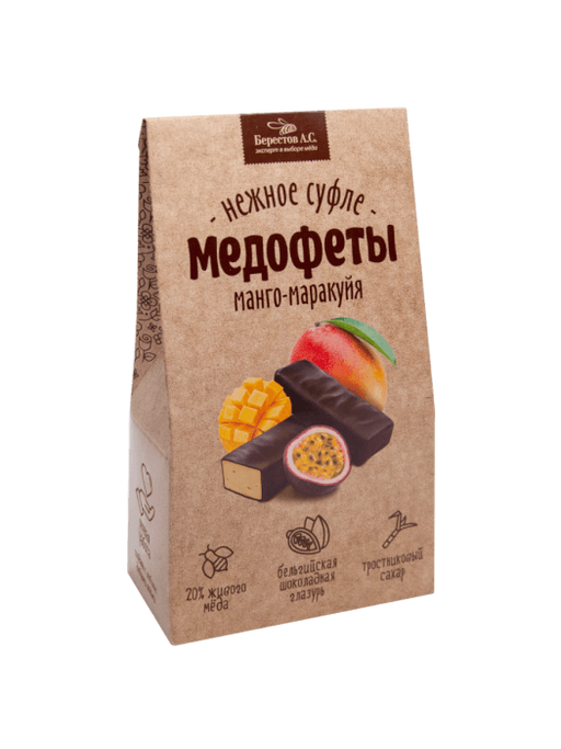 Медофеты Суфле в шоколадной глазури манго-маракуйя, конфеты, 150 г, 1 шт.