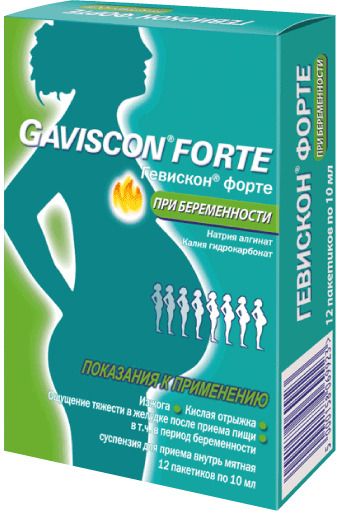Гевискон форте, суспензия для приема внутрь, мятная при беременности, 10 мл, 12 шт. цена
