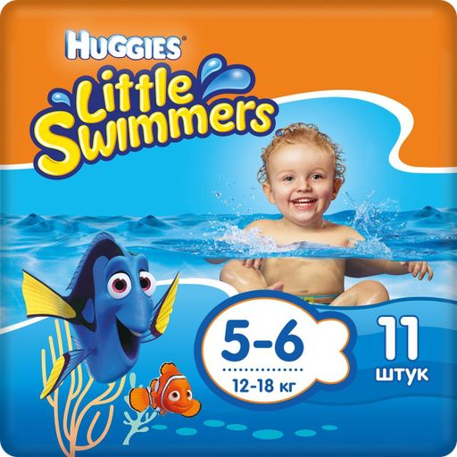 Huggies Подгузники-трусики для плавания, р. 5-6, 12-18 кг, 11 шт.