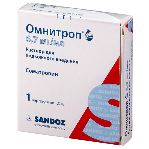 Омнитроп, 6.7 мг/мл, раствор для подкожного введения, 1.5 мл, 1 шт.