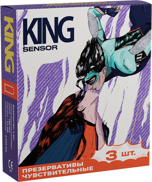 King Sensor Презервативы чувствительные, презервативы, 3 шт.