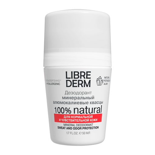 Librederm Дезодорант-антиперспирант минеральный, дезодорант-ролик, для нормальной и чувствительной кожи, 50 мл, 1 шт.