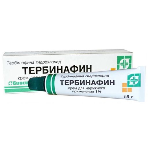 Тербинафин, 1%, крем для наружного применения, 15 г, 1 шт.