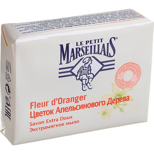 Le Petit Marseillais мыло экстрамягкое Цветок апельсинового дерева, мыло, 90 г, 1 шт.