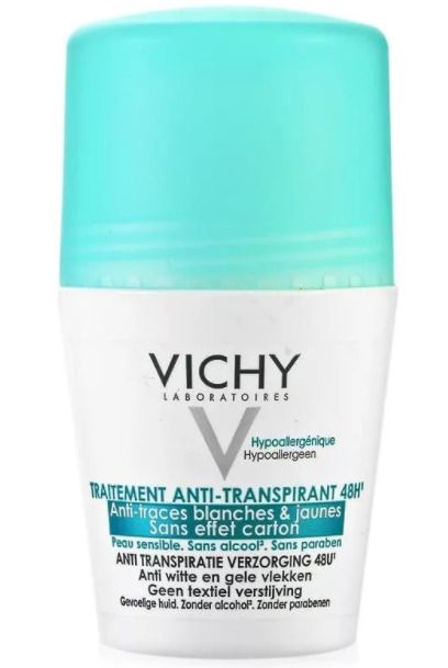 Vichy Deodorants дезодорант против белых и желтых пятен 48 ч, део-ролик, 50 мл, 1 шт. цена