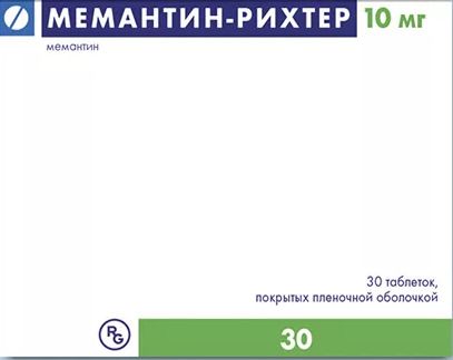 Мемантин-Рихтер, 10 мг, таблетки, покрытые пленочной оболочкой, 30 шт.