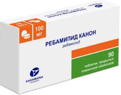 Ребамипид Канон, 100 мг, таблетки, покрытые пленочной оболочкой, 90 шт.