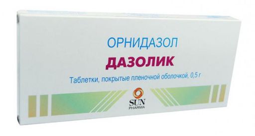 Дазолик, 500 мг, таблетки, покрытые оболочкой, 10 шт. цена