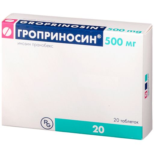 Гроприносин, 500 мг, таблетки, 20 шт. цена